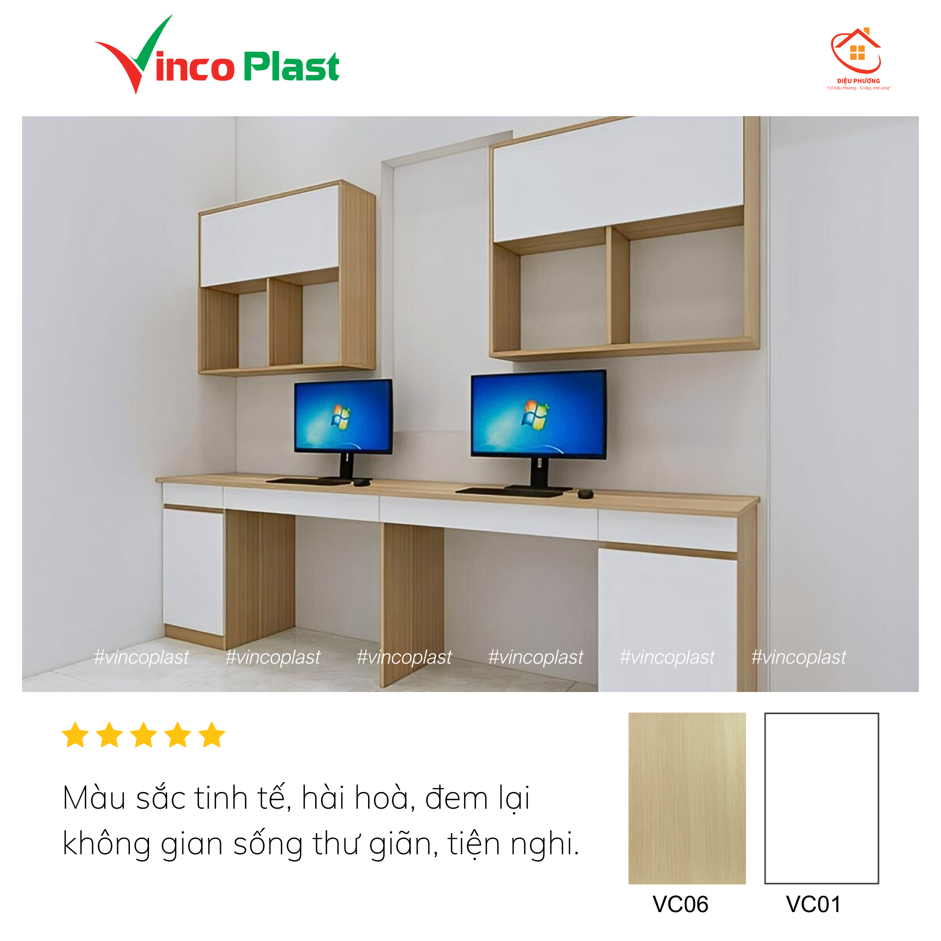 Bàn làm việc Vincoplast VC06, VC01 (2) - Tủ nhựa Bình Dương .com