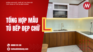 Mẫu tủ bếp chữ L đẹp - Tủ nhựa Bình Dương