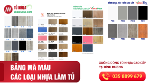 Tổng hợp bảng màu các loại tấm nhựa làm tủ - Tủ nhựa Bình Dương