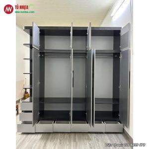 Tủ quần áo nhựa VincoPlast màu xám ghi vc19 vc35 đẹp - Tủ nhựa Bình Dương . com