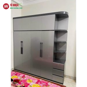 Tủ quần áo nhựa VincoPlast màu xám ghi vc19 vc35 đẹp - Tủ nhựa Bình Dương . com