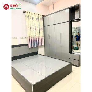 Tủ quần áo nhựa VincoPlast màu xám ghi vc19 vc35 đẹp - Tủ nhựa Bình Dương . com