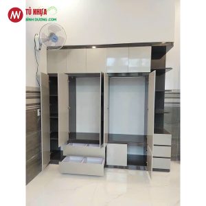 Tủ quần áo nhựa VincoPlast màu xám ghi vc19 vc35 đẹp - Tủ nhựa Bình Dương . com